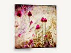 Magenta Allium Haze, magenta allium flowers textured floral, floral canvas wall art print ready to hang