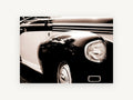 Chrome and Sepia Fender, vintage canvas wall art print, front view
