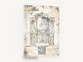 Classical Facade Sketch, antique classical architectural facade drawing, stretched canvas wall art print ready to hang