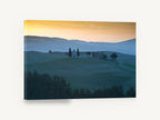 Dusk Over Chapel Hills, rolling hills chapel sunset photograph, landscape canvas wall art print ready to hang