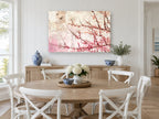 Blush Redbud Butterflies floral canvas print on the wall of a Hamptons dining room