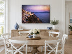 Dusk Over the Caldera landscape canvas print on the wall of a Hamptons dining room