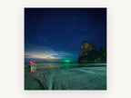 Starlit Longtail Bay, coastal canvas wall art print, front view