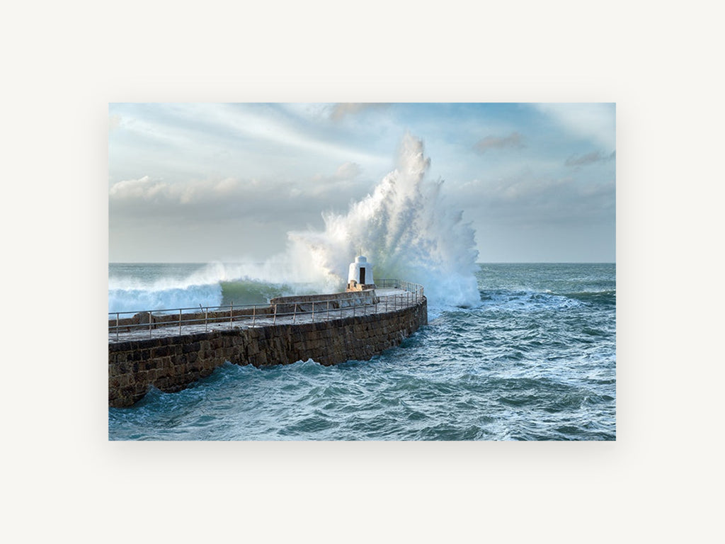 Monkey Hut Storm Surge, coastal canvas wall art print, front view
