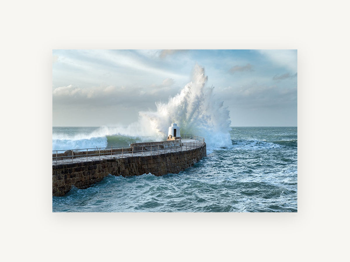 Monkey Hut Storm Surge, coastal canvas wall art print, front view