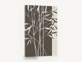 Bamboo on Umber, bamboo stems brown and cream illustration, floral canvas wall art print ready to hang