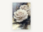 Ivory Rose Trio, floral canvas wall art print, front view