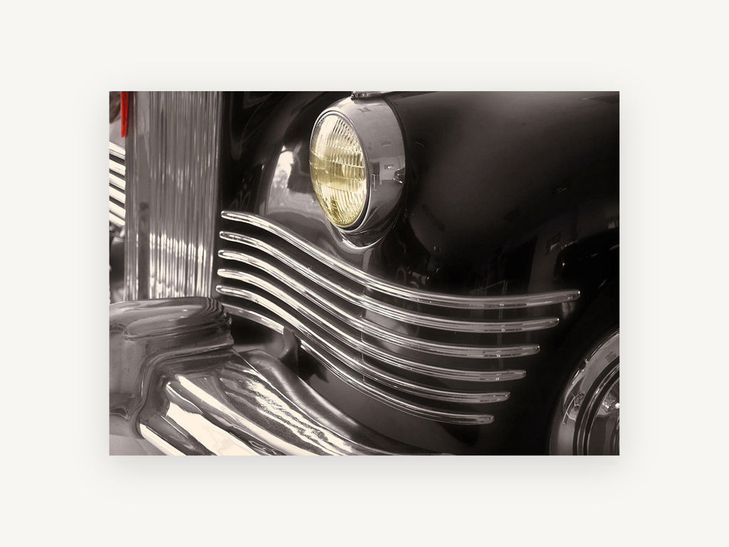 Chrome Grille Detail, vintage canvas wall art print, front view