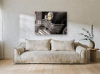 Chrome Grille Detail vintage canvas print on the wall of a living room
