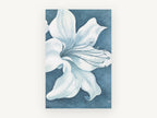 Pale Lily on Slate, floral canvas wall art print, front view