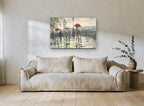 Rainy Day by Big Ben city canvas print on the wall of a living room