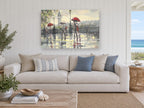 Rainy Day by Big Ben city canvas print on the wall of a beach house living room