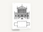 Garden Bagnio Elevation, antique architectural plan and elevation engraving, stretched canvas wall art print ready to hang