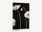 Pale Poppies at Night, black and white poppy flowers painting, floral canvas wall art print ready to hang