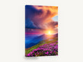 Rhododendron Ridge Sunset, pink rhododendron mountain sunset photograph, floral canvas wall art print ready to hang