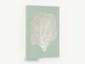 Sage Sea Fan, sea fan coral illustration sage green, coastal canvas wall art print ready to hang