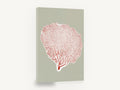 Red Sea Fan Silhouette, red sea fan coral illustration, coastal canvas wall art print ready to hang