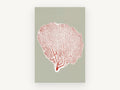 Red Sea Fan Silhouette, coastal canvas wall art print, front view