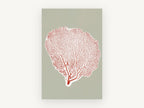 Red Sea Fan Silhouette, coastal canvas wall art print, front view