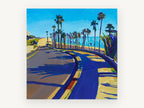 Palm Shadow Coast Road, coastal canvas wall art print, front view