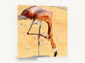 Feeding Flamingo Study, flamingo brushstroke painting, animal canvas wall art print ready to hang