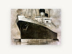 Mauretania at Berth, vintage canvas wall art print, front view