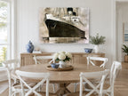 Mauretania at Berth vintage canvas print on the wall of a Hamptons dining room