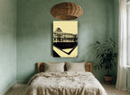 Louvre Courtyard in Cream city canvas print on the wall of a bedroom