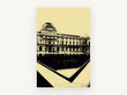 Louvre Courtyard in Cream, louvre paris black and cream photograph, city canvas wall art print, front view