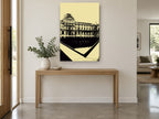 Louvre Courtyard in Cream city canvas print on the wall of a entry hall