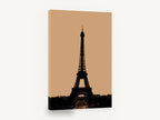 Eiffel Tower in Sepia, eiffel tower sepia silhouette photograph, city canvas wall art print ready to hang