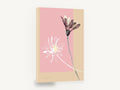 Two Daisies on Blush, pink and beige daisy ink floral, floral canvas wall art print ready to hang