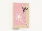 Two Daisies on Blush, pink and beige daisy ink floral, floral canvas wall art print ready to hang