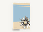 Ink Daisy on Blue, ink wash daisy blue beige floral, floral canvas wall art print ready to hang