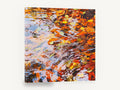 Autumn Pond Ripples, autumn leaves pond ripples painting, landscape canvas wall art print ready to hang
