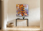 Autumn Leaf Ripples landscape canvas print on the wall of a hallway