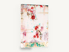 Crimson Blossom Drift, red blossom branch contemporary floral, floral canvas wall art print ready to hang