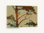 Wood Grain Cypress Silhouette, tree silhouette birds wood grain art, floral canvas wall art print ready to hang