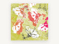 Chartreuse Hibiscus Collage, floral canvas wall art print, front view