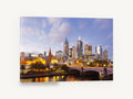 Yarra Dusk Crossing, melbourne skyline yarra river dusk, city canvas wall art print ready to hang