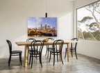 Yarra Dusk Crossing city canvas print on the wall of a dining room