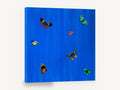 Butterflies on Cobalt, colourful butterflies on blue illustration, animal canvas wall art print ready to hang