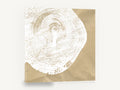 Tree Ring Impression, white tree ring print on kraft, floral canvas wall art print ready to hang