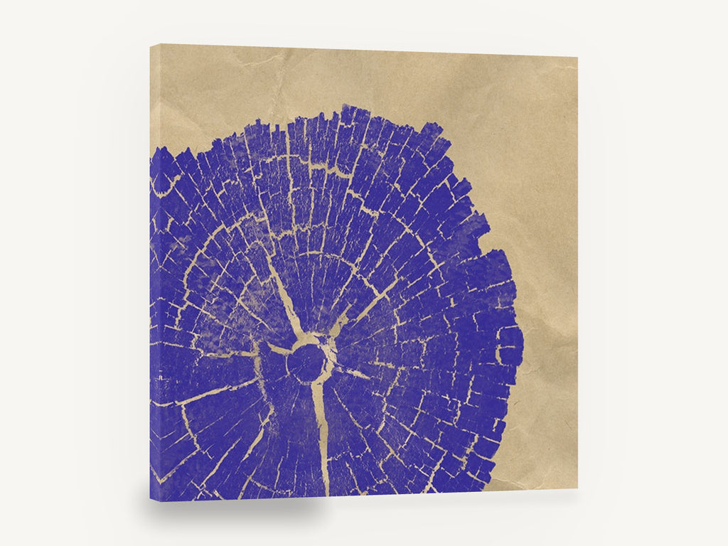 Violet Tree Rings, purple tree ring cross section, floral canvas wall art print ready to hang