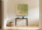 Olive Tree Ring Print floral canvas print on the wall of a hallway
