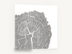 Grey Timber Rings, tree ring cross section grey, floral canvas wall art print ready to hang