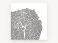 Grey Timber Rings, floral canvas wall art print, front view