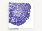 Indigo Tree Rings, indigo tree ring cross section, floral canvas wall art print ready to hang
