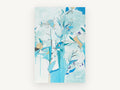 Blue Lily Garden, floral canvas wall art print, front view
