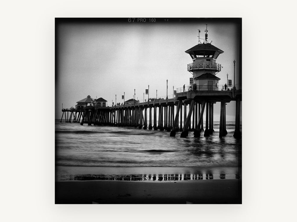 Pier Tower at Dusk, coastal canvas wall art print, front view